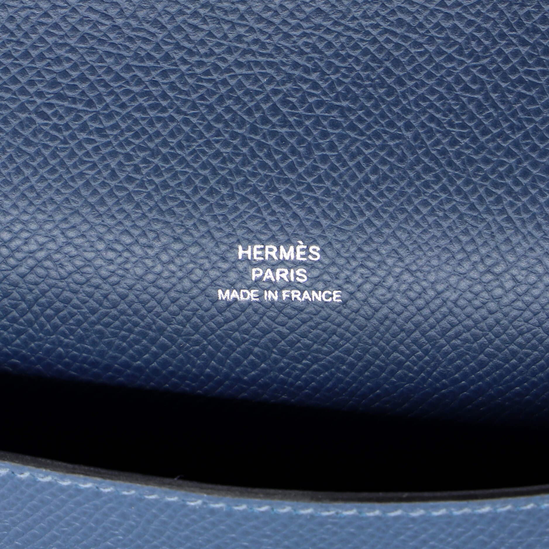 Pre-Owned Hermes Hermesnap Wallet Bag Epsom, Alternate, color, Bleu Tie