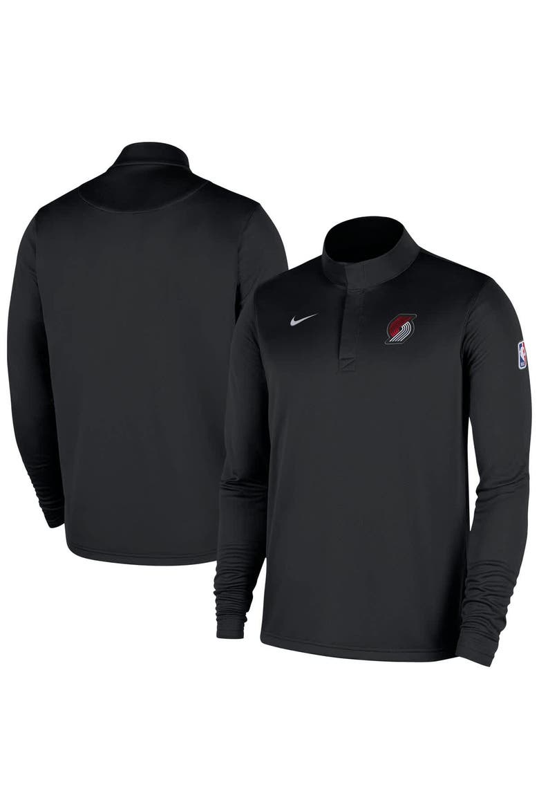 Men's Nike Black Portland Trail Blazers 2025/26 Authentic Coaches Quarter-Zip Pullover Jacket, Alternate, color, Black
