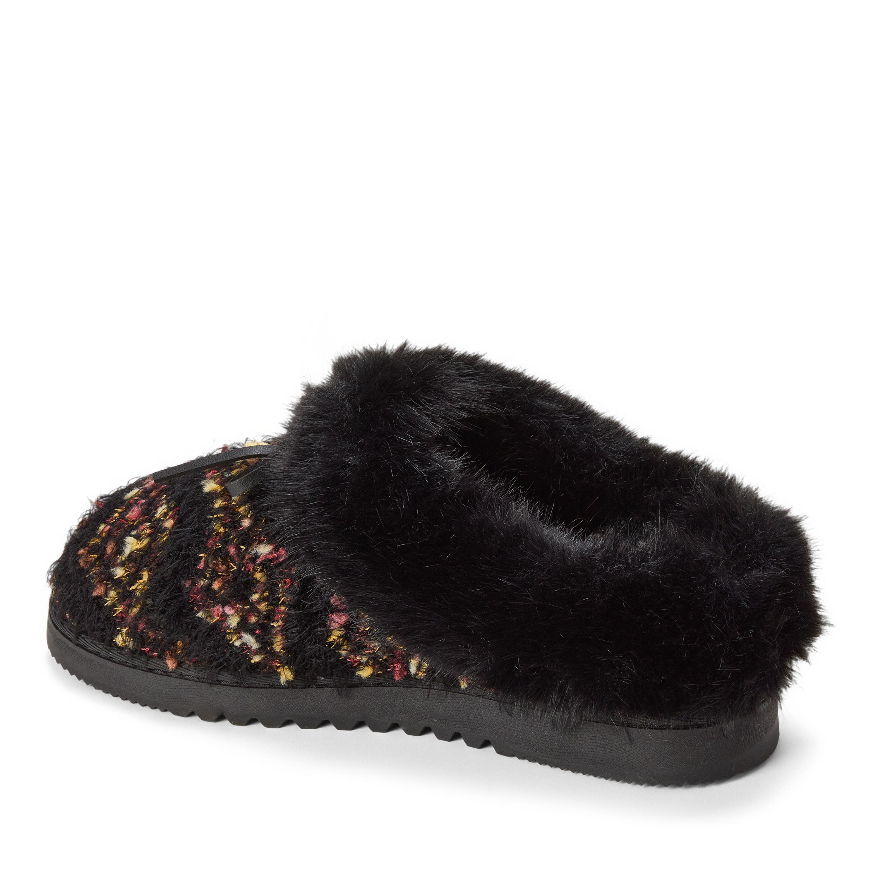 Dearfoams Daphne Knit Clog Slippers, Alternate, color, Black