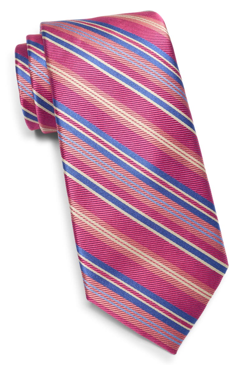 Culpepper Stripe Twill Tie, Main, color, PINK