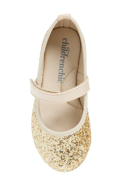 Childrenchic Kids' Estrella Mary Jane Flat In Gold