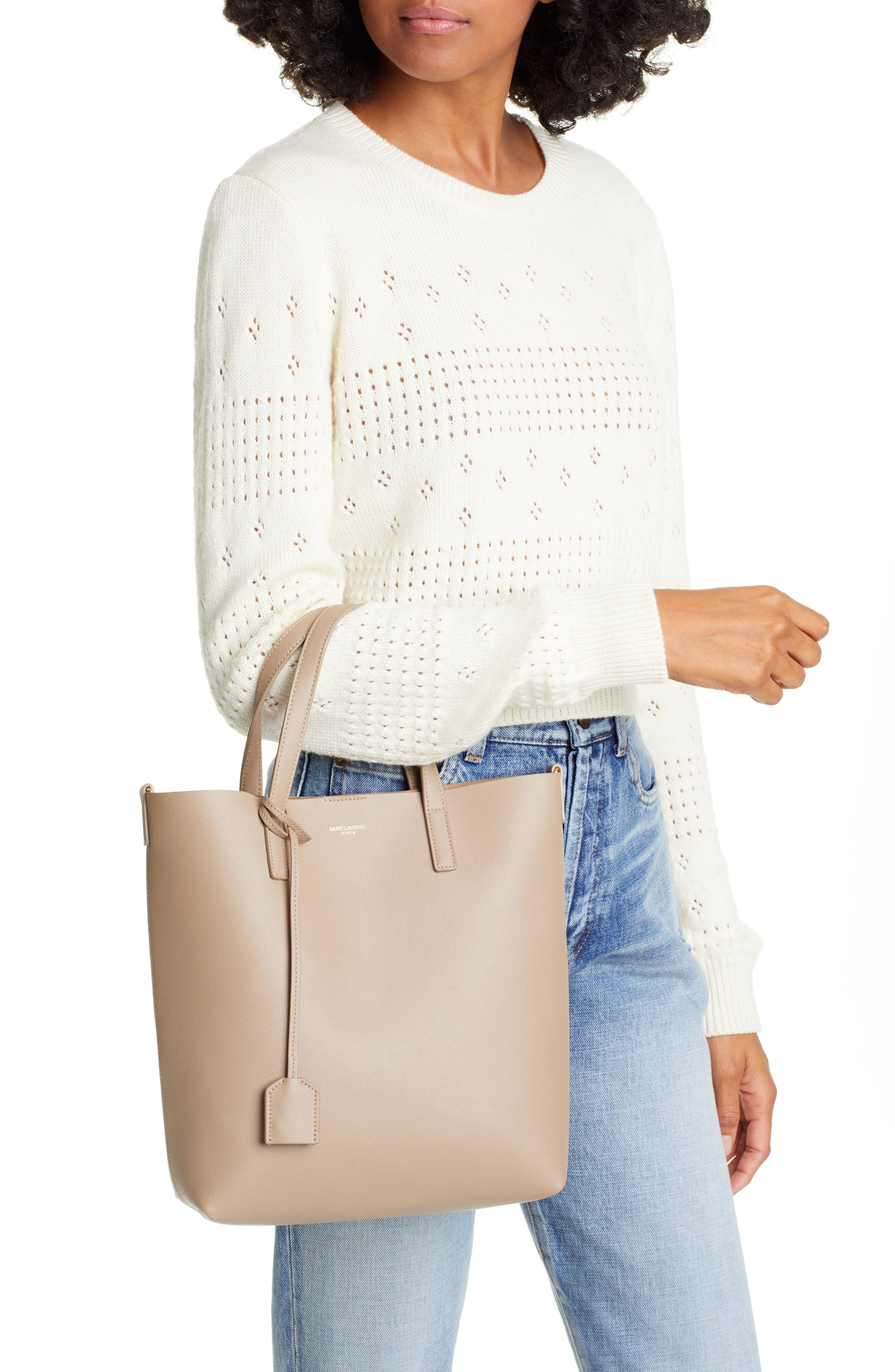 Saint Laurent Toy Shopping Leather Tote, Alternate, color, 