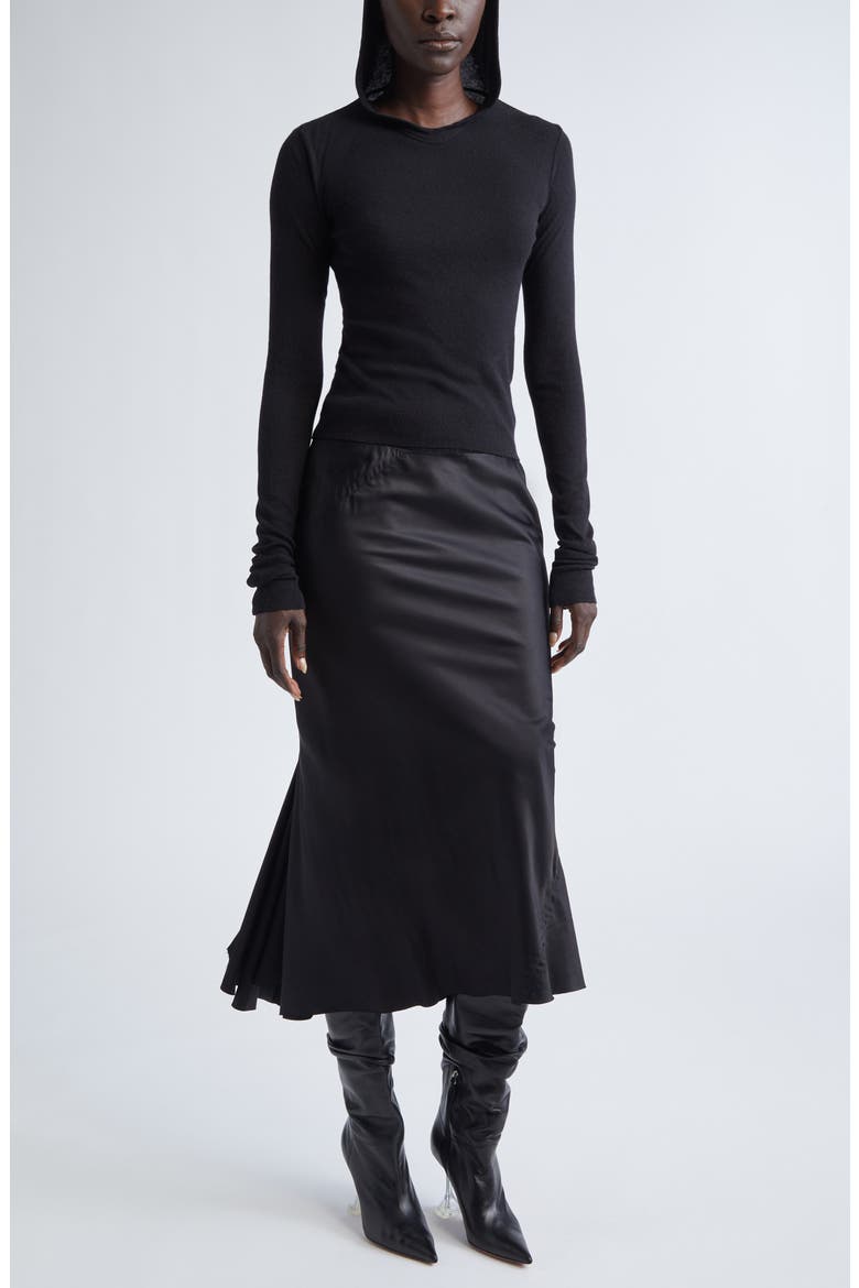 Rib Crop Hoodie, Alternate, color, BLACK