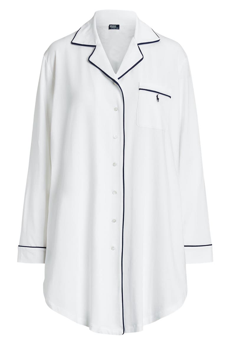 Cotton Blend Sleepshirt, Alternate, color, WHITE CLOUD