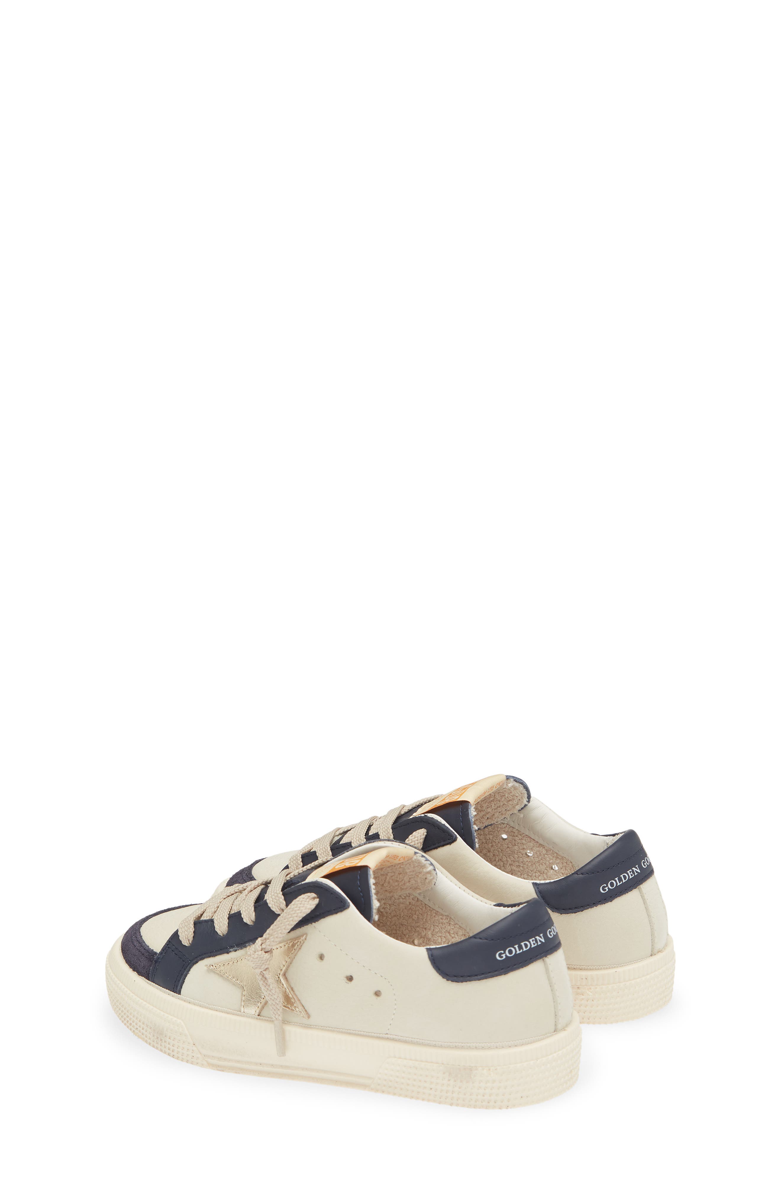 Golden Goose Kids' May Sneaker, Alternate, color, White/ Dark Blue/ Platinum