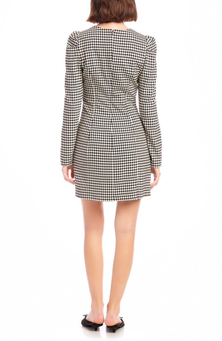 FIFTEEN TWENTY Avery Herringbone Check Long Sleeve Minidress, Alternate, color, 