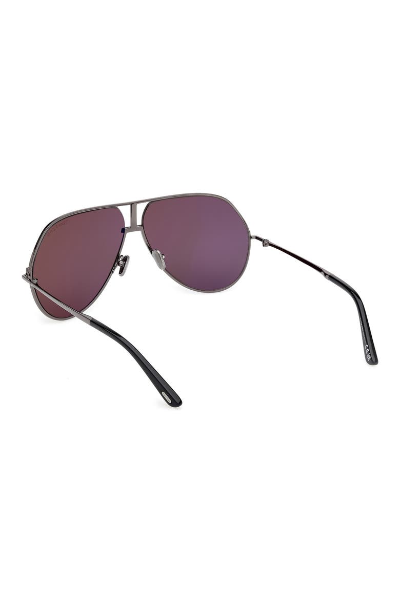 63mm Navigator Sunglasses, Alternate, color, SHINY GUNMETAL / SMOKE
