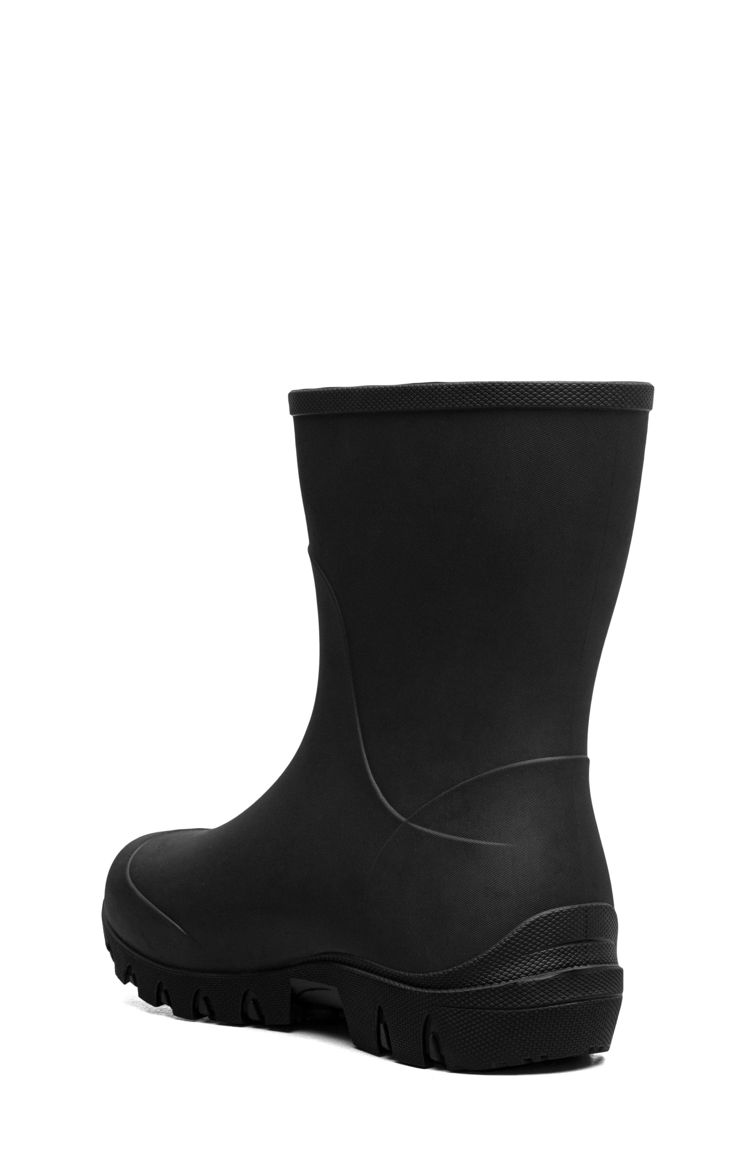 Bogs Kids' Essential Mid Waterproof Rain Boot, Alternate, color, Black