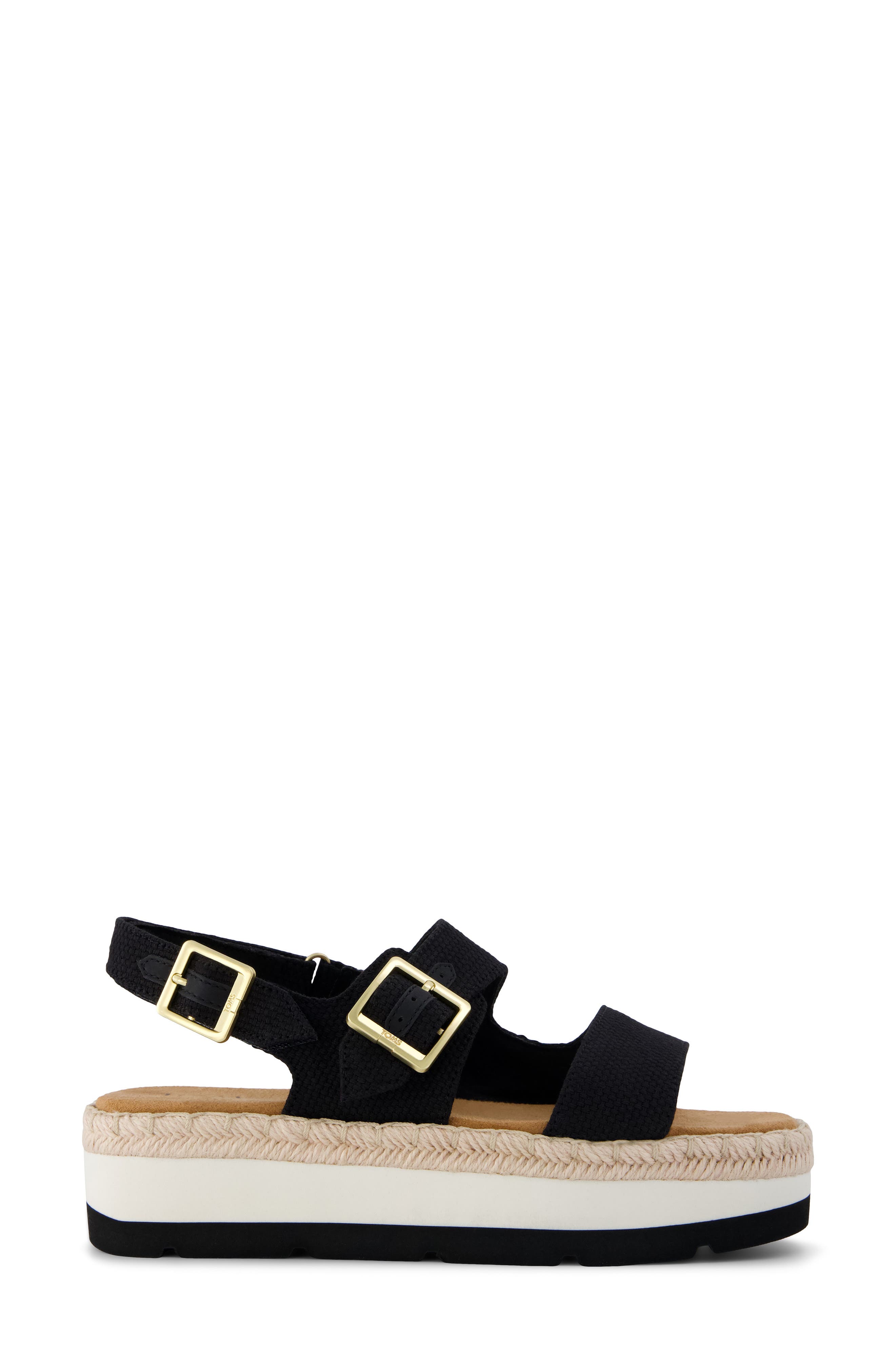 TOMS Giana Flatform Sandal, Alternate, color, Black