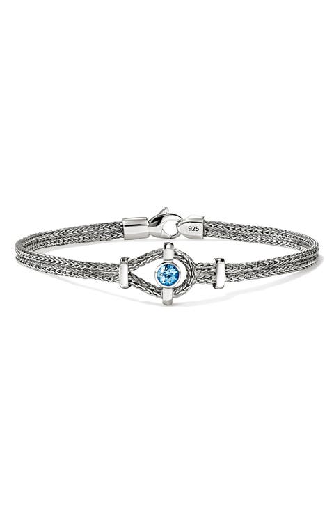 Icon Sterling Silver Swiss Blue Topaz Bracelet