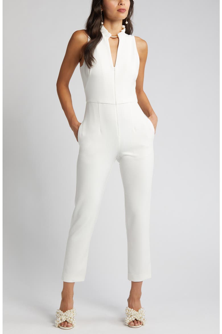 Antoinette Sleeveless Jumpsuit, Alternate, color, PORCELAIN