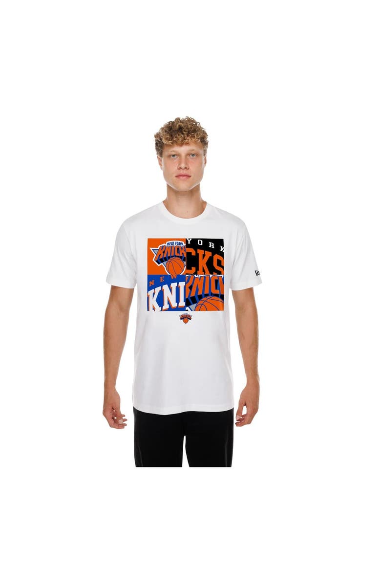 Men's New Era  White New York Knicks Block Logo T-Shirt, Main, color, White