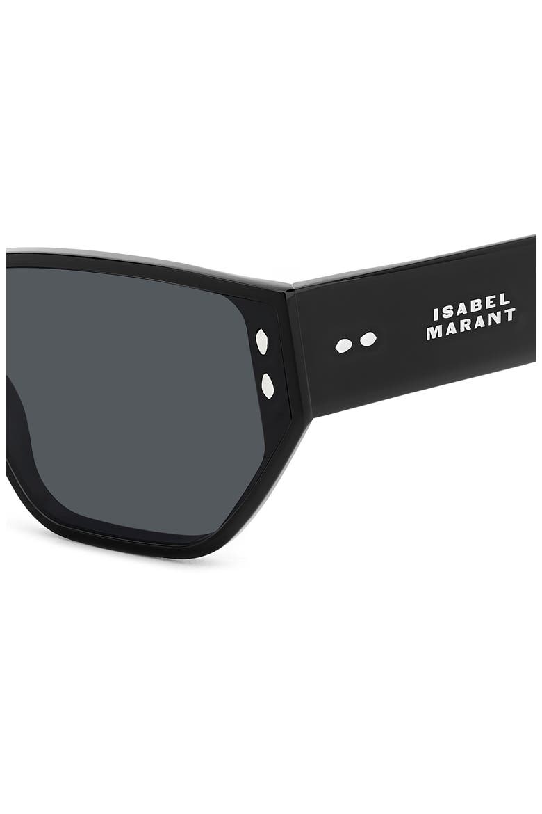 66mm Oversize Angular Sunglasses, Alternate, color, BLACK/ GREY