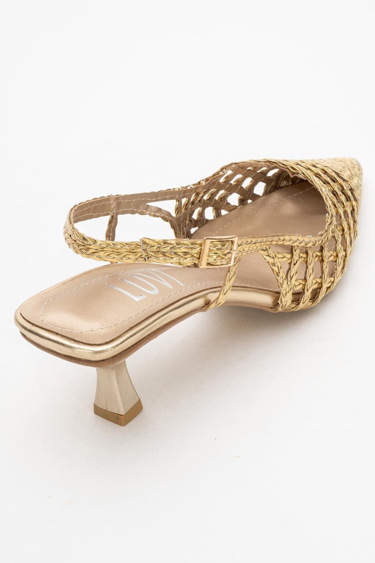 Heaven Knitted Pointed Toe Pump, Alternate, color, Gold