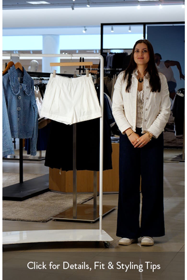 Pleated Stretch Cotton Shorts video