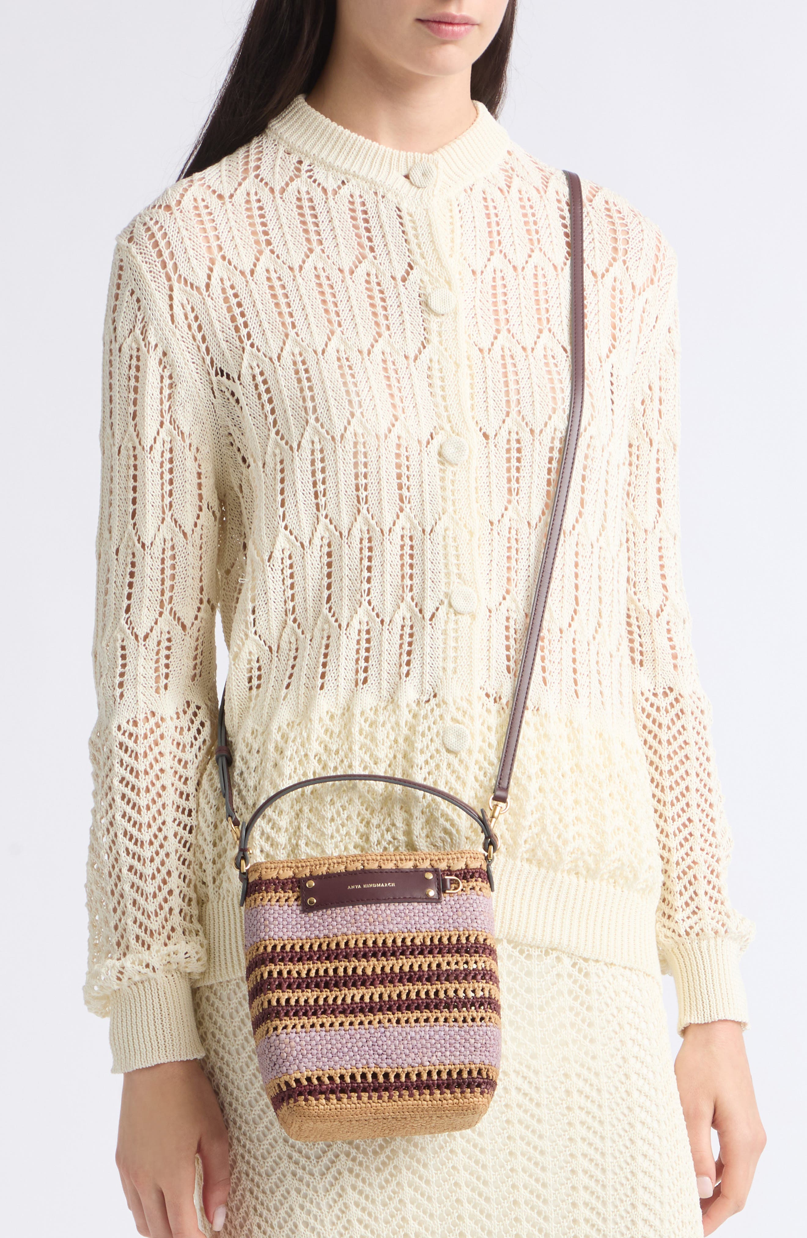 Stripe Raffia Crossbody Bag, Alternate, color, IRIS
