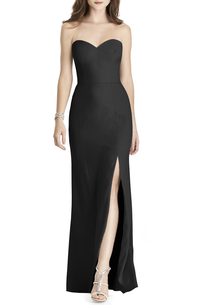 After Six Strapless Crepe Trumpet Gown, Main, color,