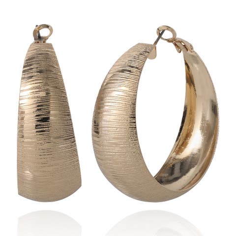 Matte Textured Gold Hoop Earrings