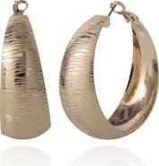 BCBG Generation Matte Textured Gold Hoop Earrings