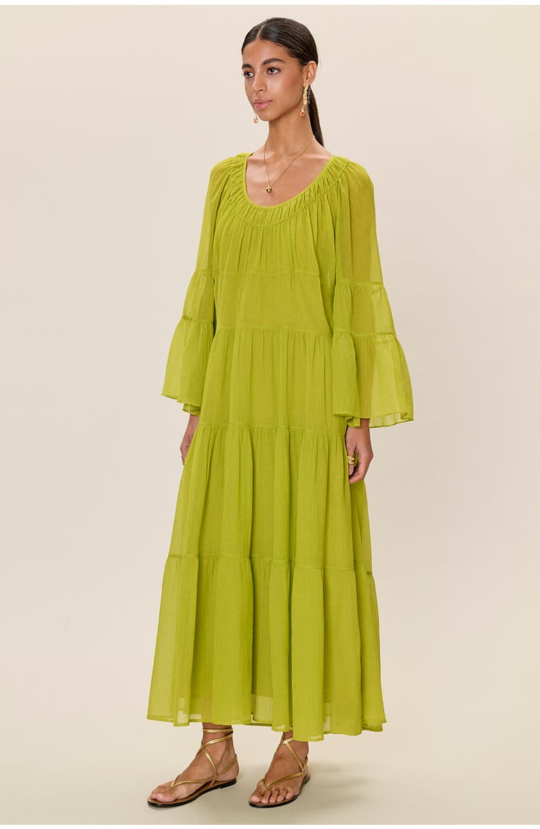 Rebecca Taylor Skye Tiered Dress, Alternate, color, Pear Green