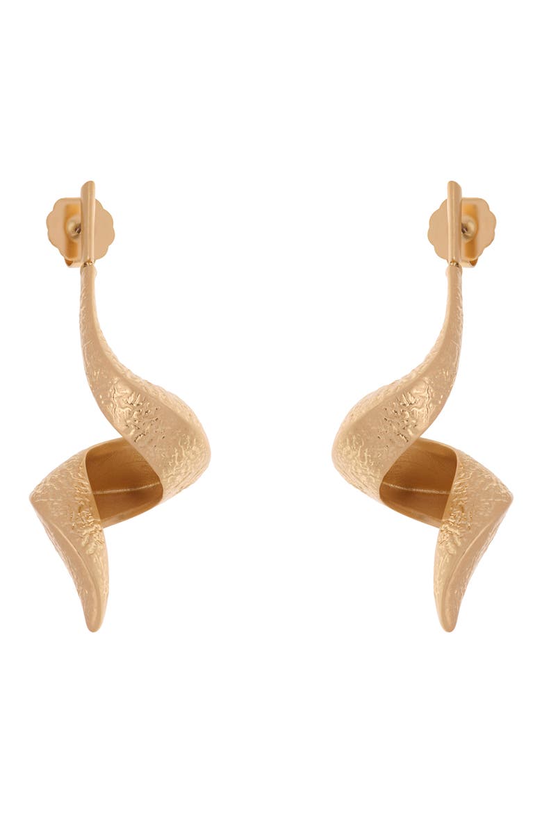 Florine Floral Twist Drop Earrings, Alternate, color, GOLD TONE