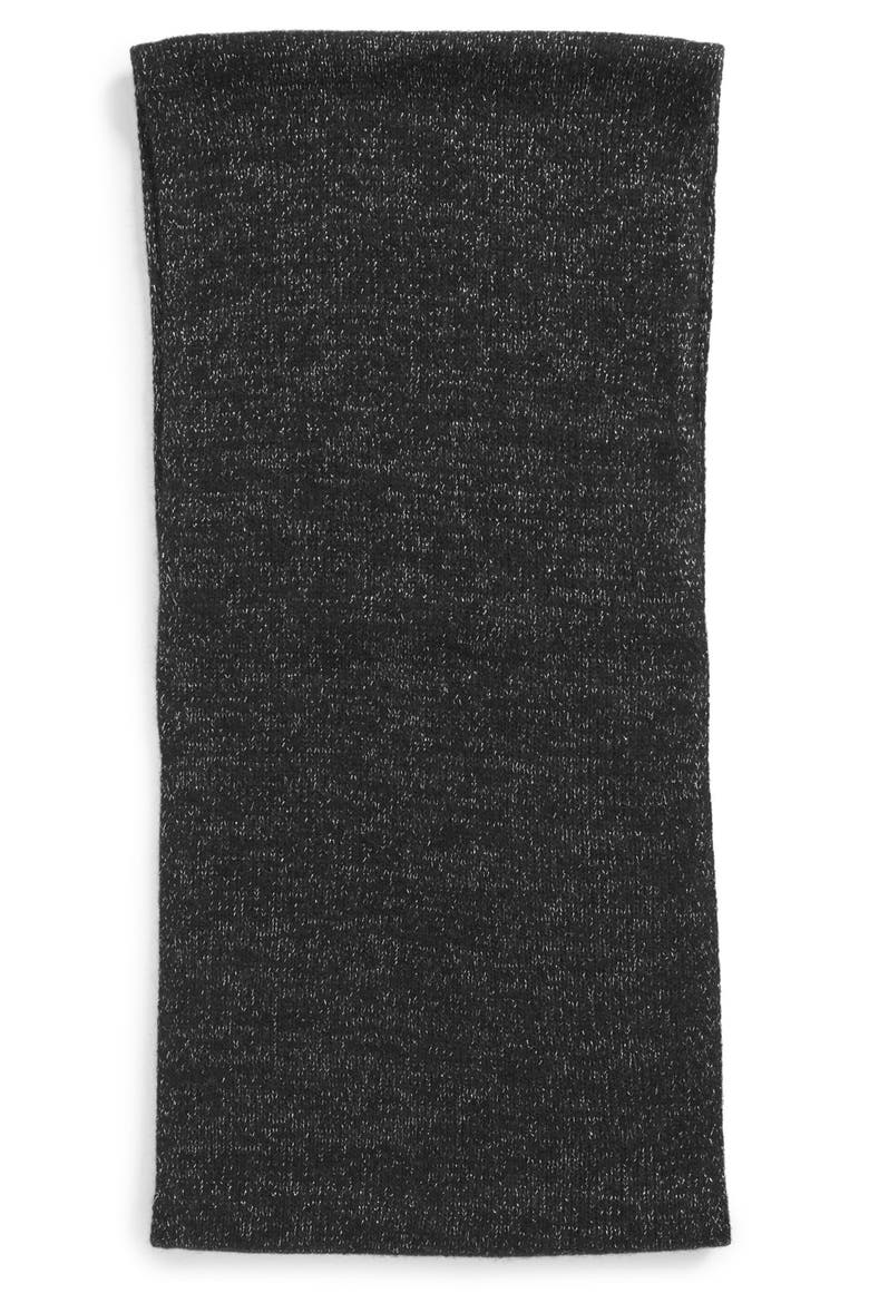 Halogen 'Touch of Sparkle' Cashmere Infinity Scarf, Alternate, color, BLACK/ GUNMETAL