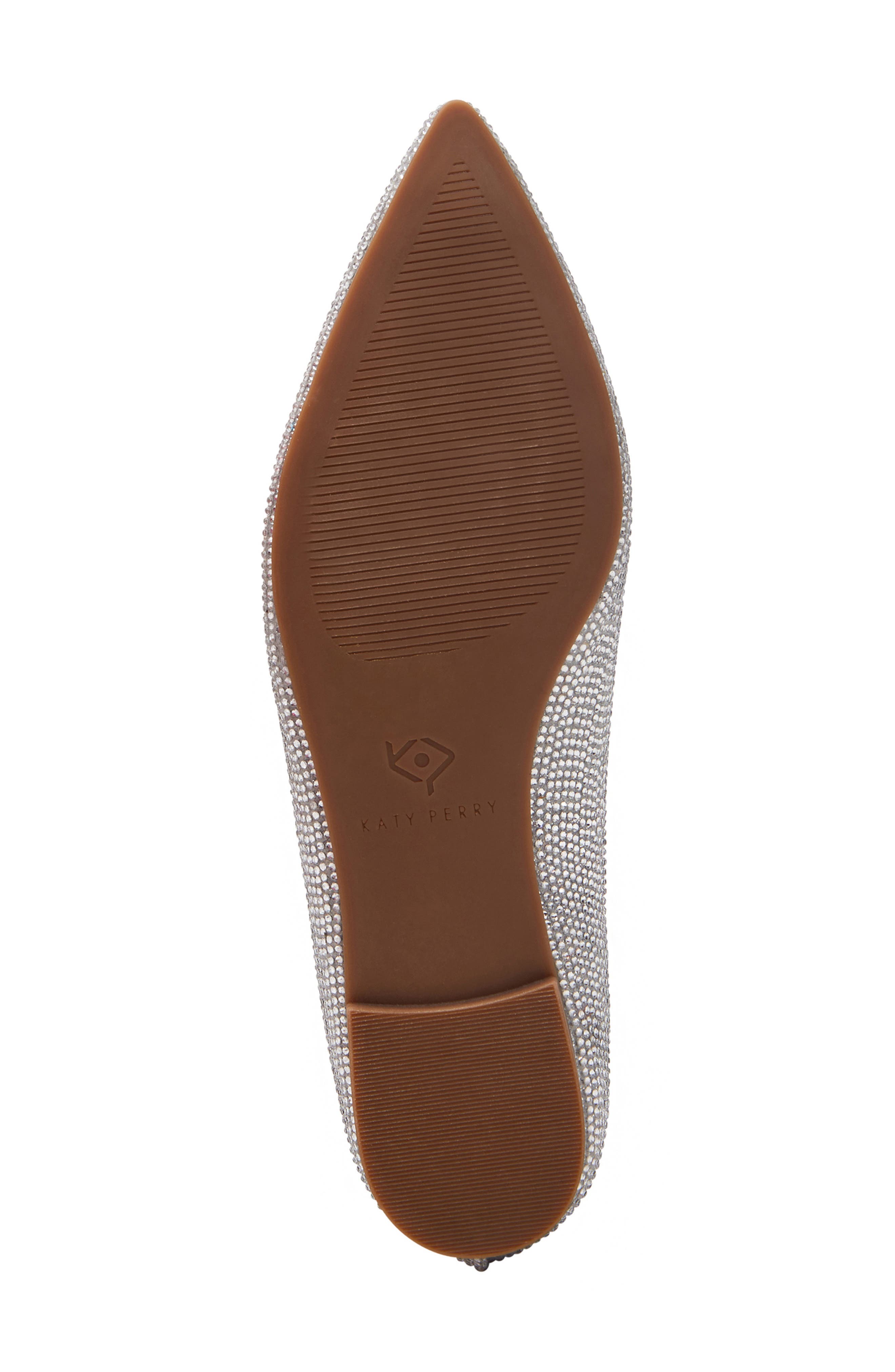 Katy Perry The Hollie Crystal Pointed Toe Ballet Flat, Alternate, color, Silver Multi