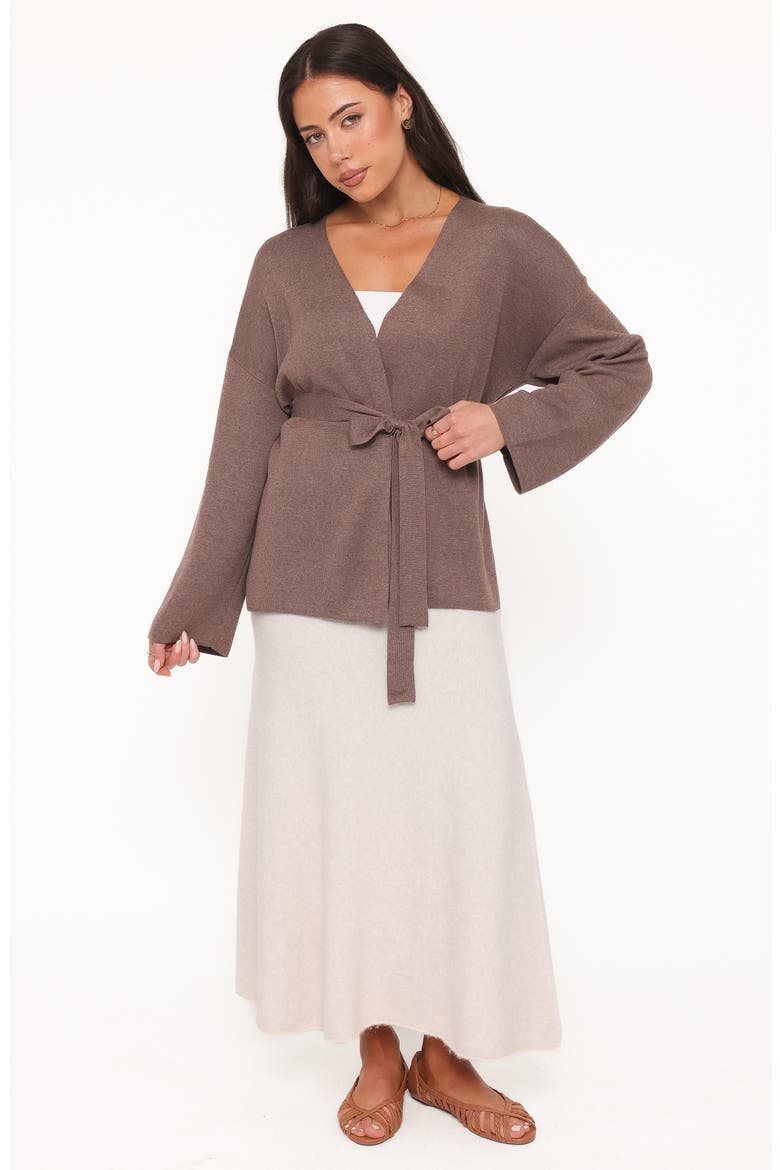Mallory Wrap Cardigan, Alternate, color, BROWN