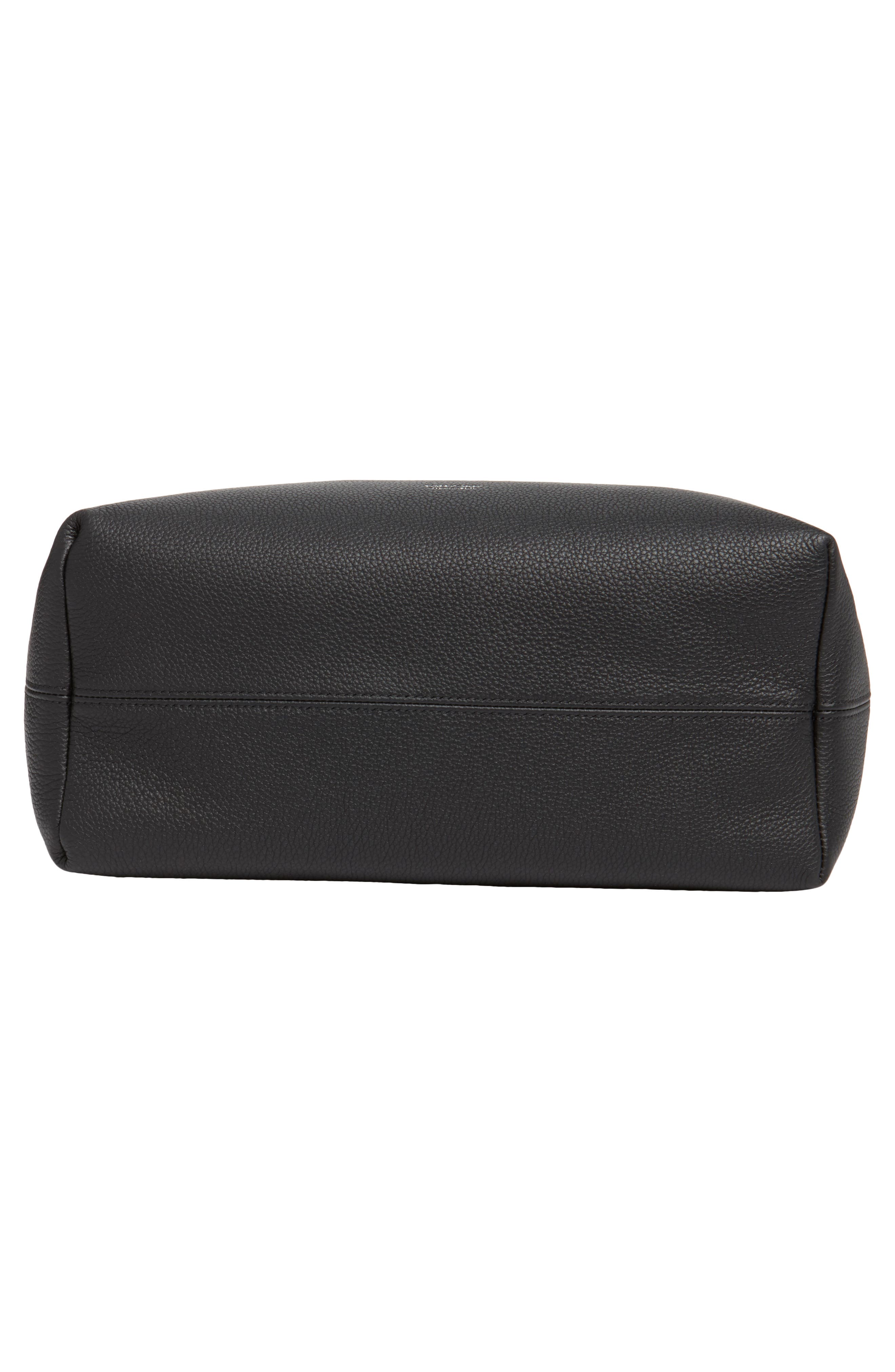 Soft Line Leather Bucket Bag, Alternate, color, NAA BLACK