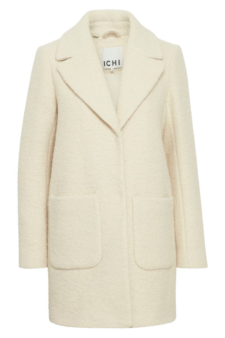 Bouclé Wool Blend Coat, Alternate, color, ALMOND MILK