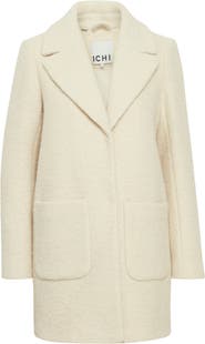 ICHI Bouclé Wool Blend Coat