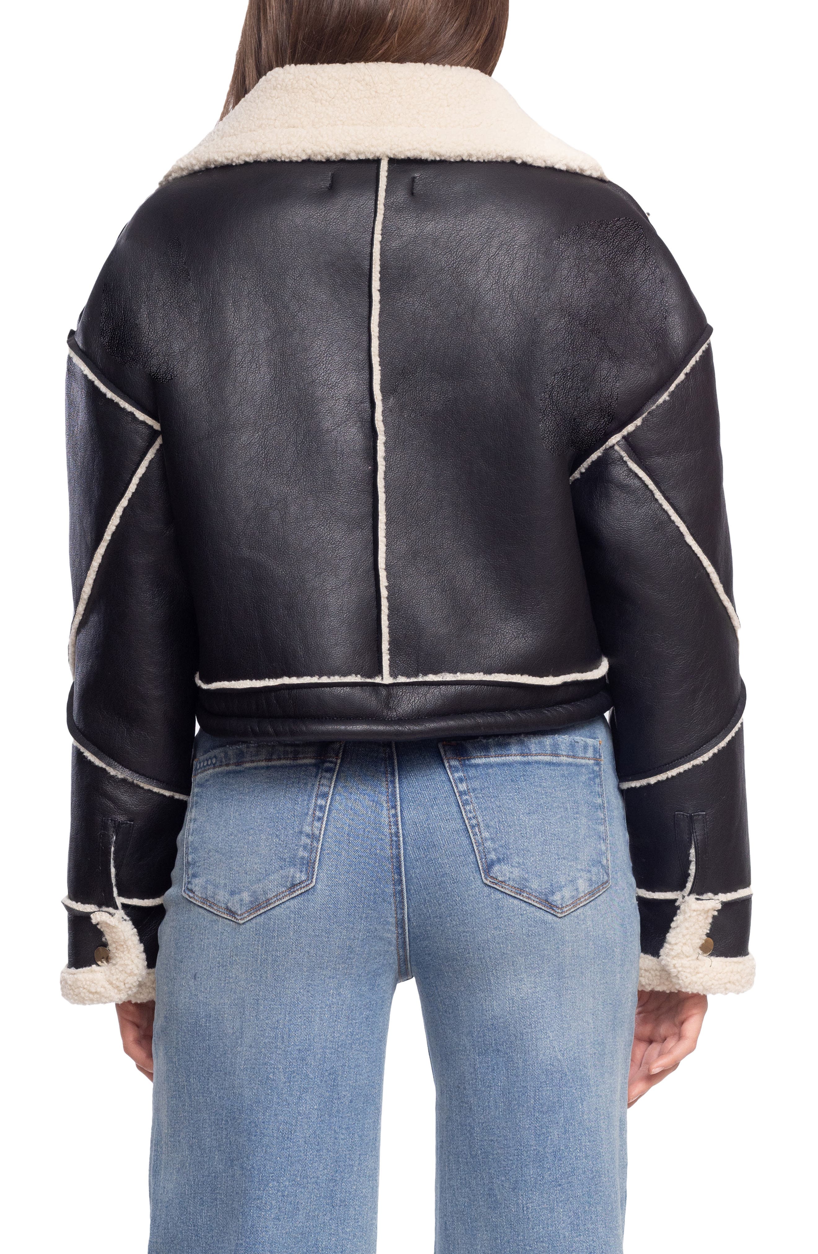 BLANKNYC Bonded Moto Jacket with Faux Shearling Trim (Women ...