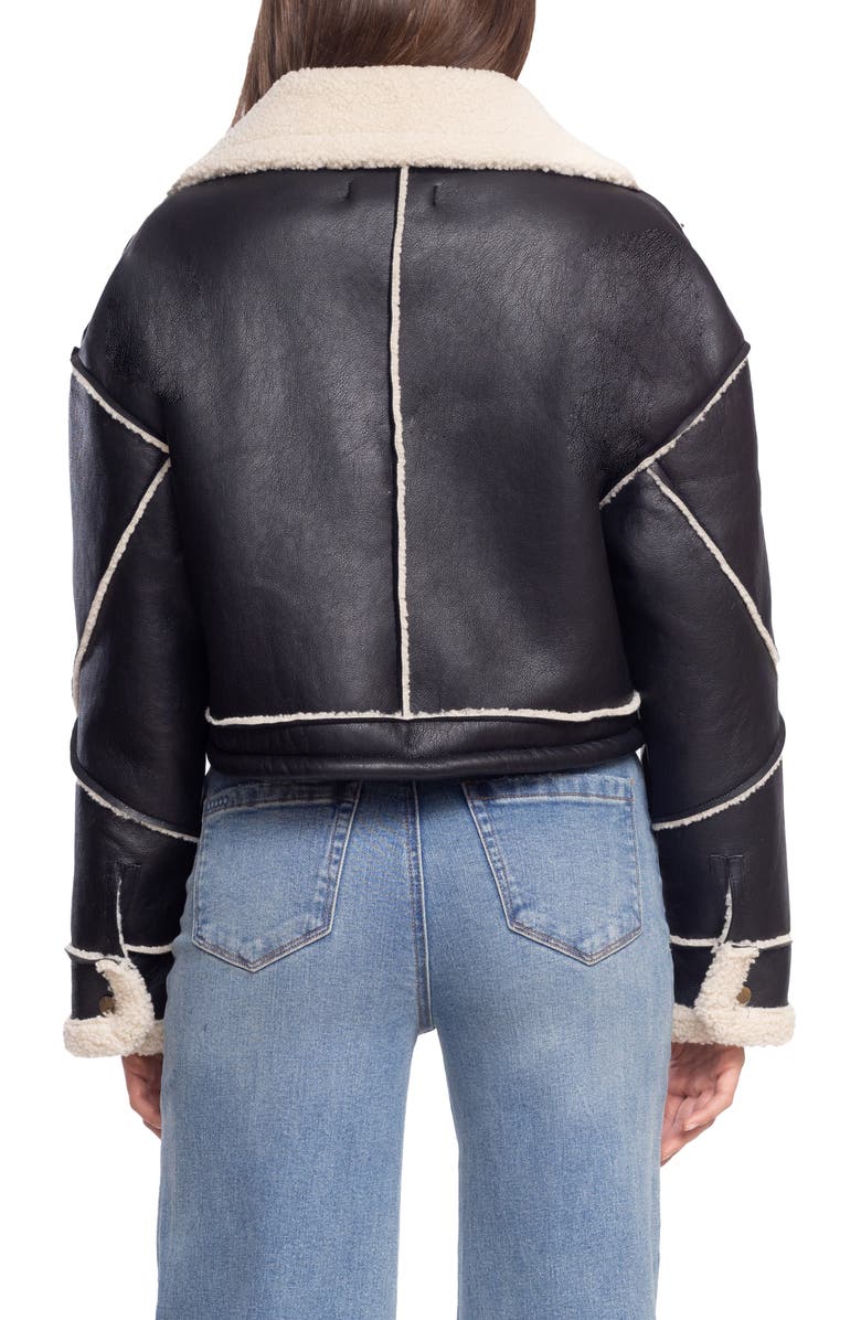 BLANKNYC Bonded Moto Jacket with Faux Shearling Trim, Alternate, color, 