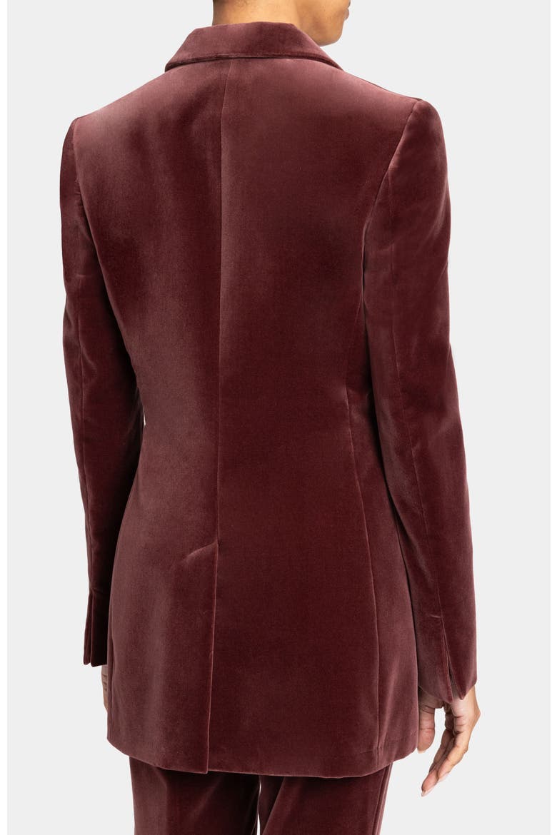 Milli Long Velvet Jacket in Luxury Stretch Velvet, Alternate, color, DUSTY MAUVE