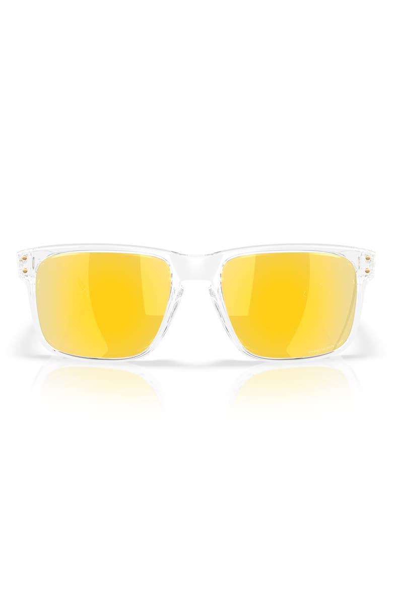 Oakley 55mm Polarized Prizm<sup>™</sup> Square Sunglasses, Main, color, Clear