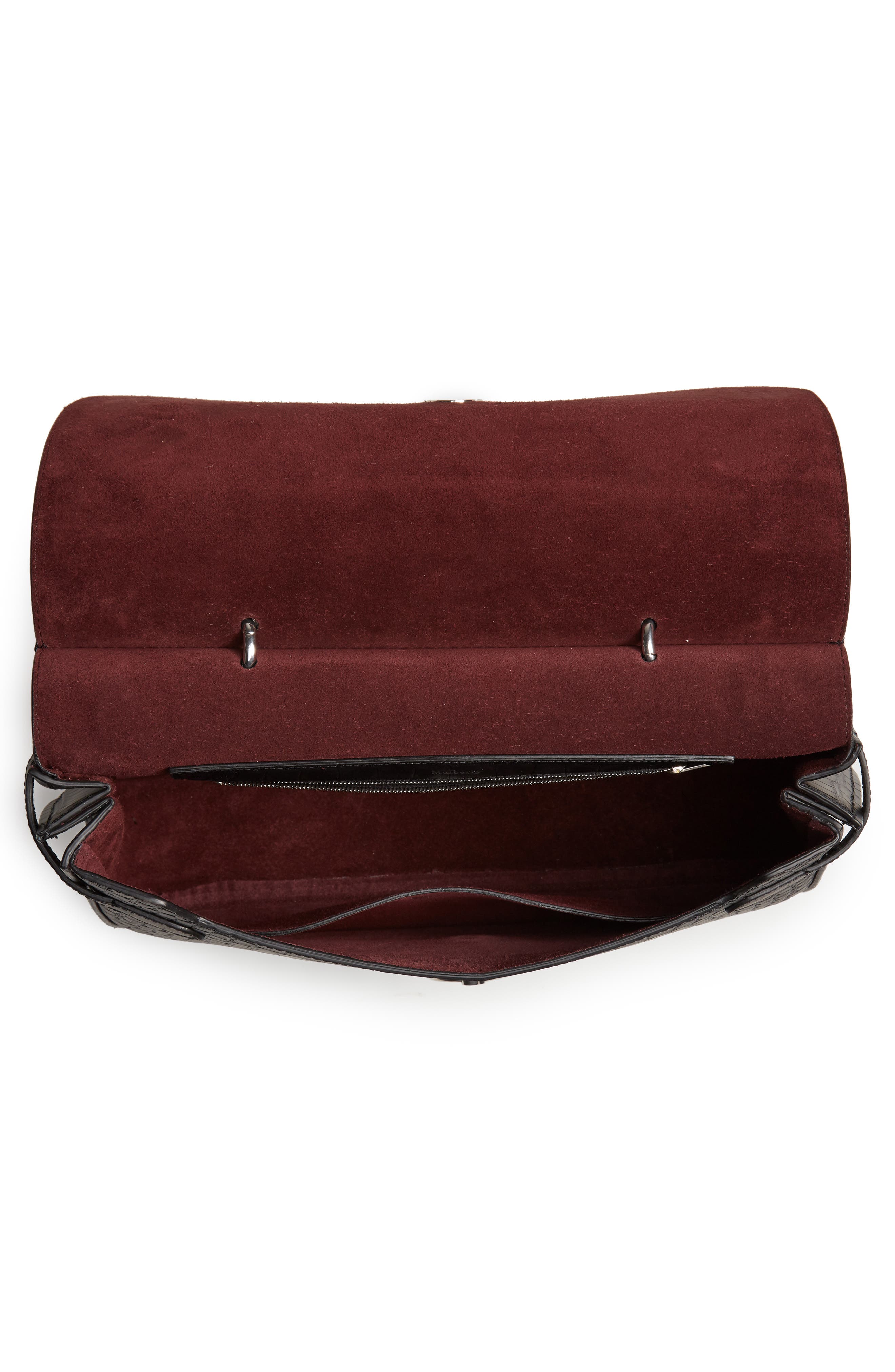 Mulberry Amberley Croc Embossed Leather Satchel, Alternate, color, 