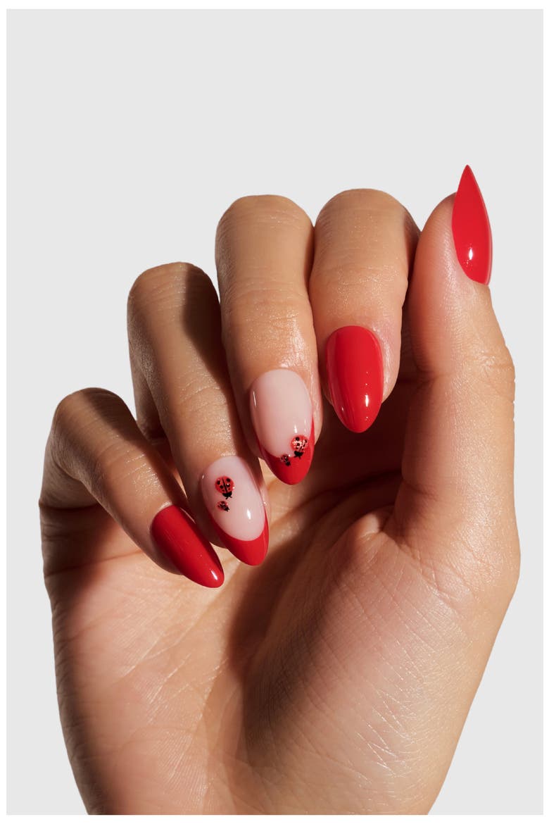 3D Ladybug Press On Nails, Alternate, color, 3D LADY BUG