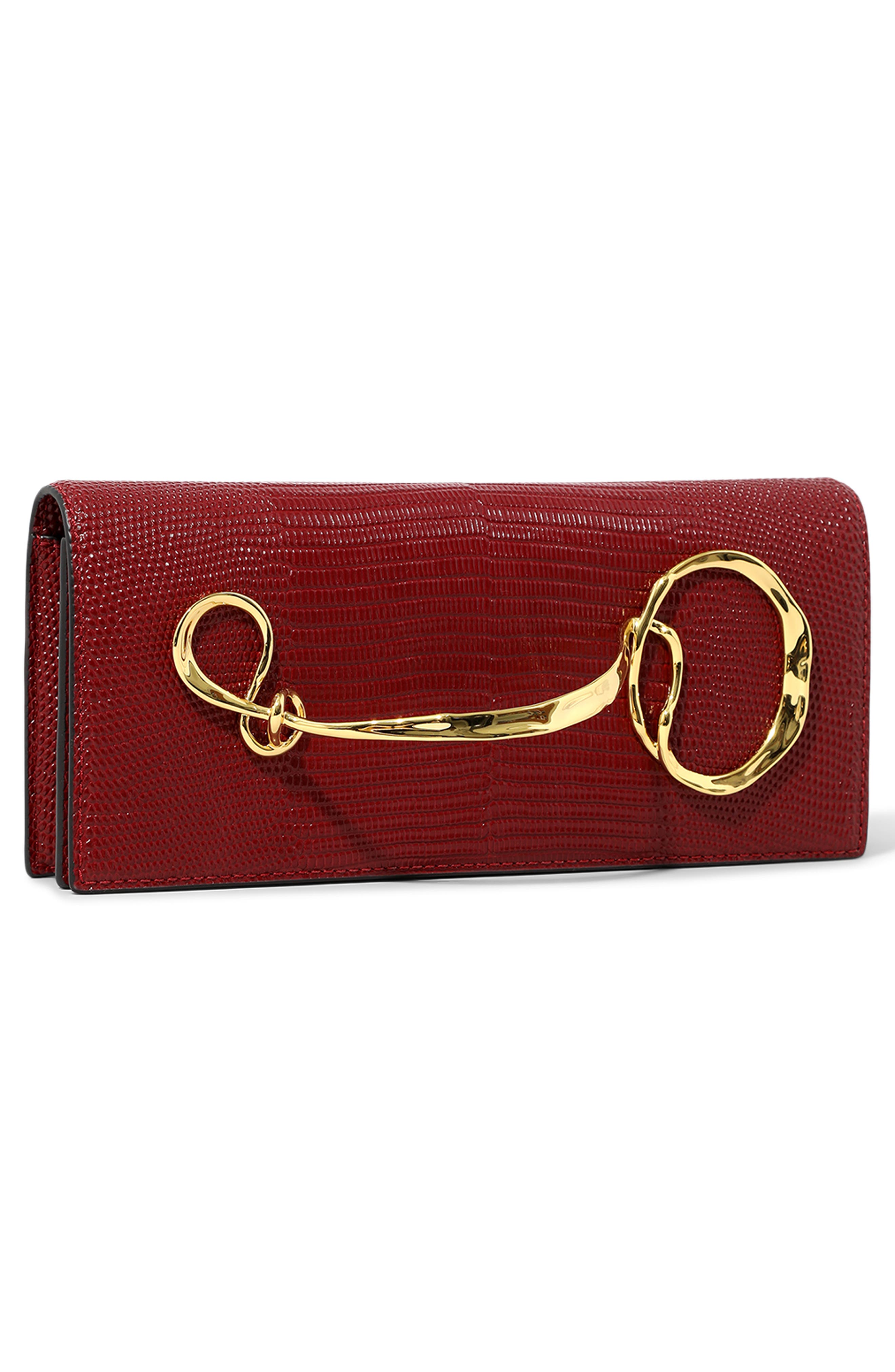 Twisted Side Handle Clutch, Alternate, color, BURNT CHERRY
