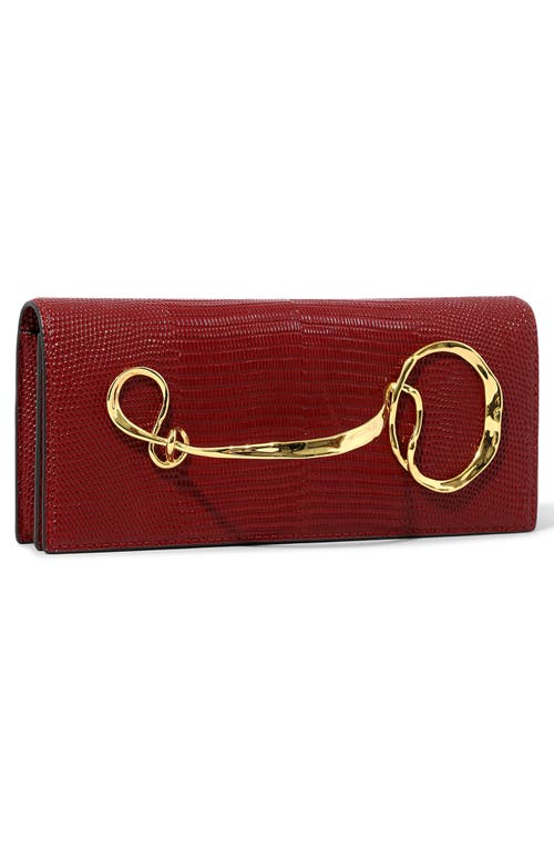 Alexis Bittar Twisted Side Handle Metallic Leather Clutch Bag