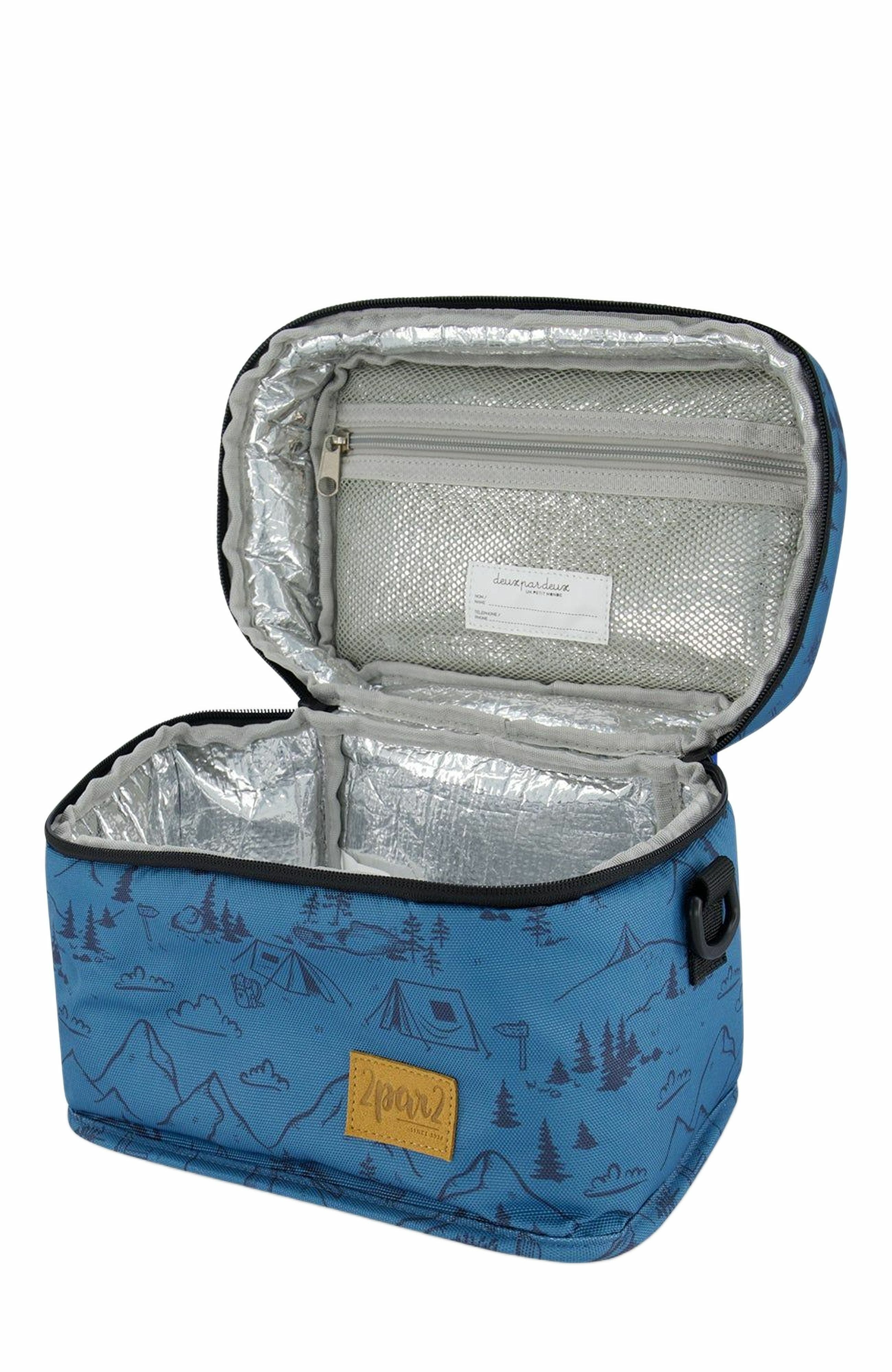Deux par Deux Boy's Lunch Box Blue Camping Print, Alternate, color, 
