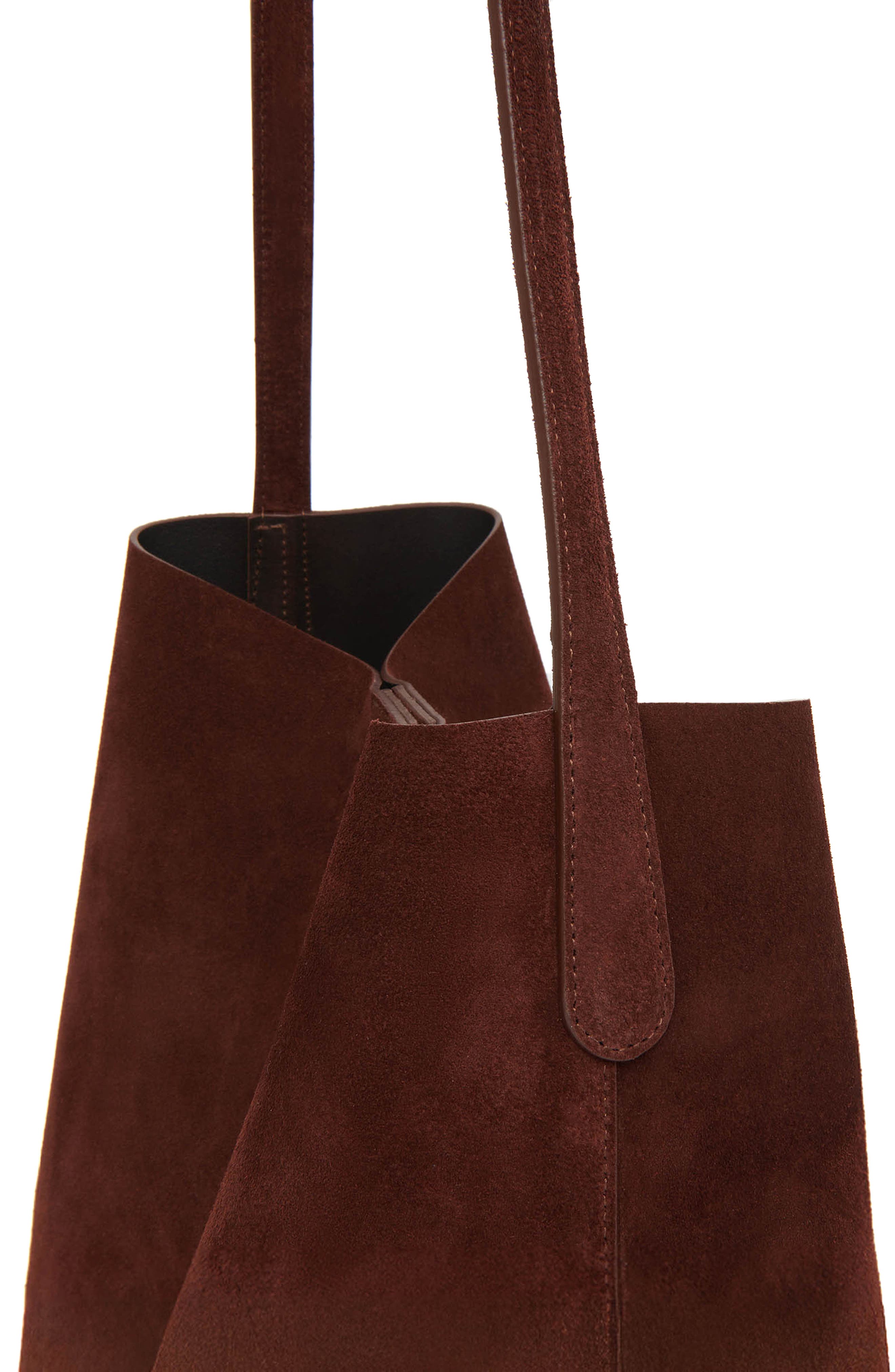 Mansur Gavriel Everyday Cabas Suede Hobo Bag, Alternate, color, Chocolate
