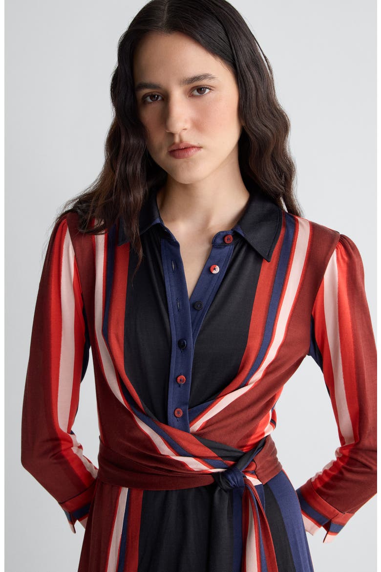 Sana Two Stripe Midi Wrap Dress, Alternate, color, PAGLIA STRIPE OXIDE