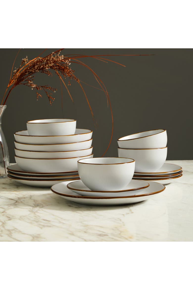 Brasa Stoneware 16-Piece Dinnerware Set, Alternate, color, White