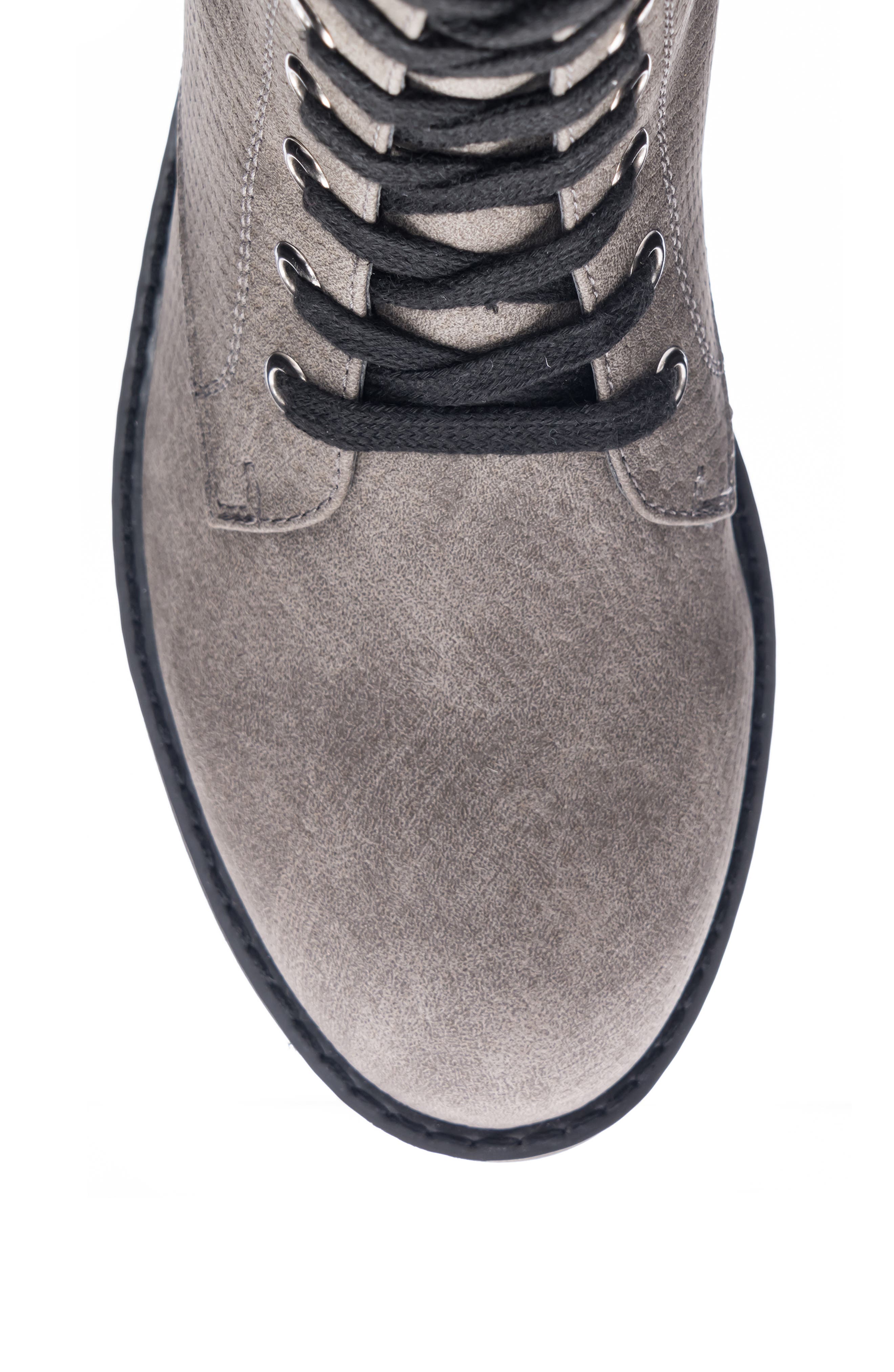 Mazzy Lace-Up Boot, Alternate, color, GREY FAUX LEATHER