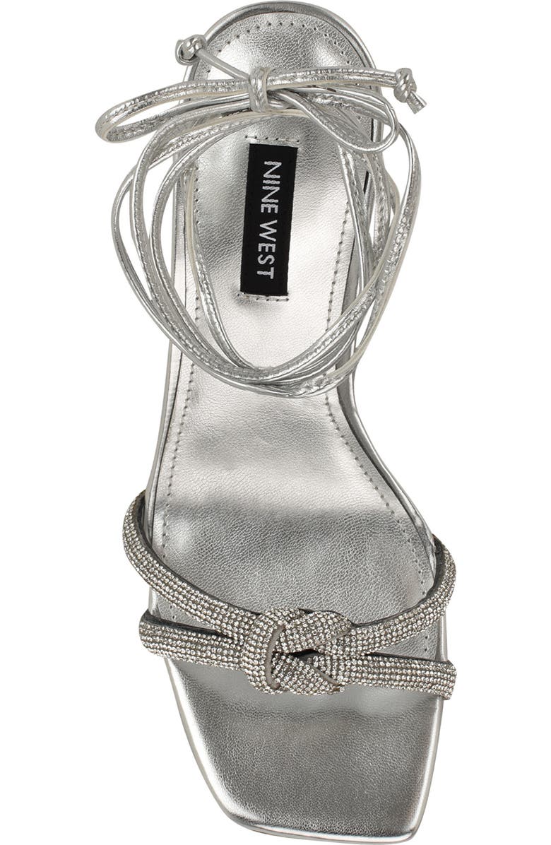 Nine West Raqchel Ankle Wrap Sandal, Alternate, color, Silver
