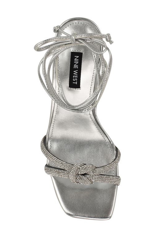 Nine West Raqchel Ankle Wrap Sandal In Silver