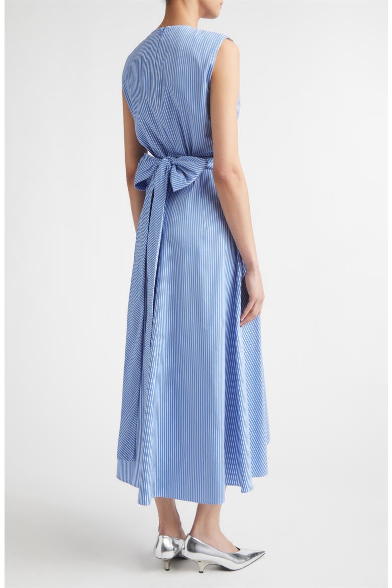 Penny Stripe Draped Silk Dress, Alternate, color, 374484 AZURE STRIPE