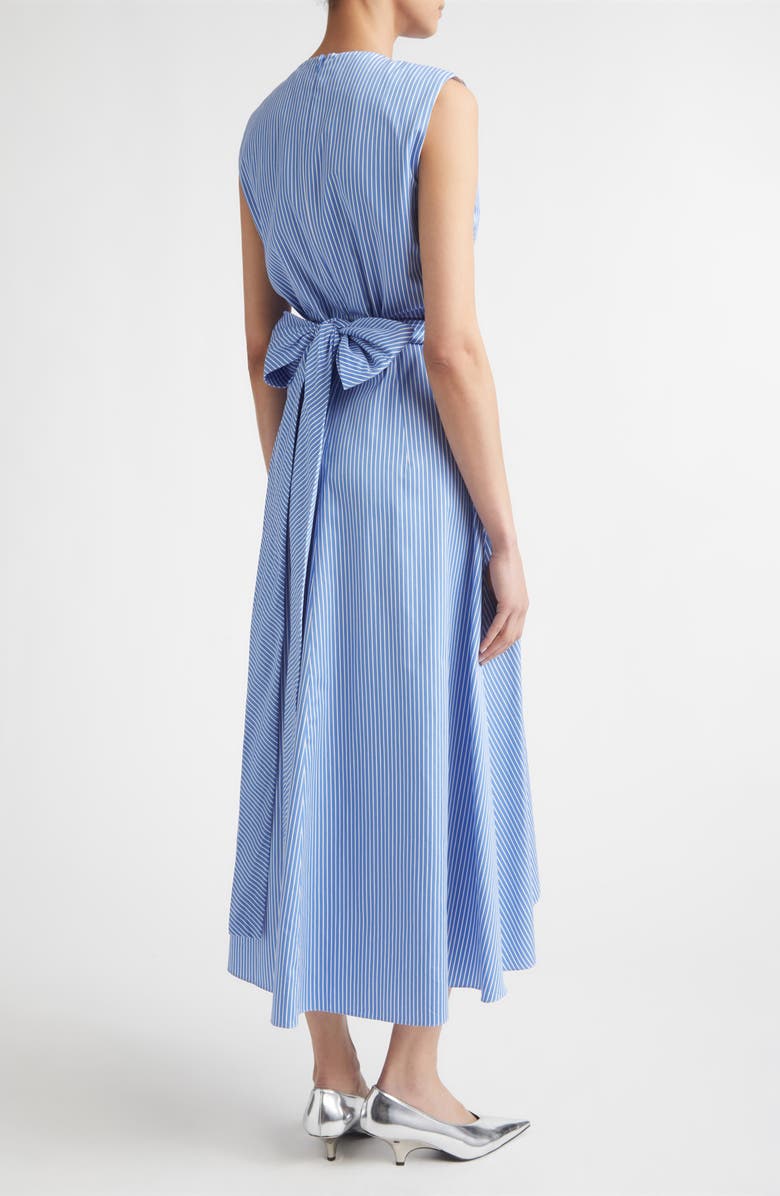 Altuzarra Penny Stripe Draped Silk Dress, Alternate, color, 374484 Azure Stripe