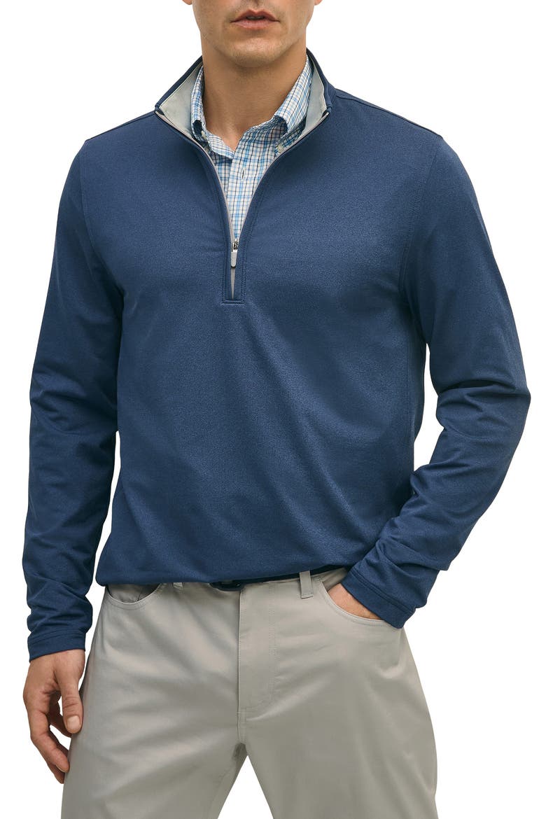 Half Zip Pullover, Main, color, NAVY HEATHER