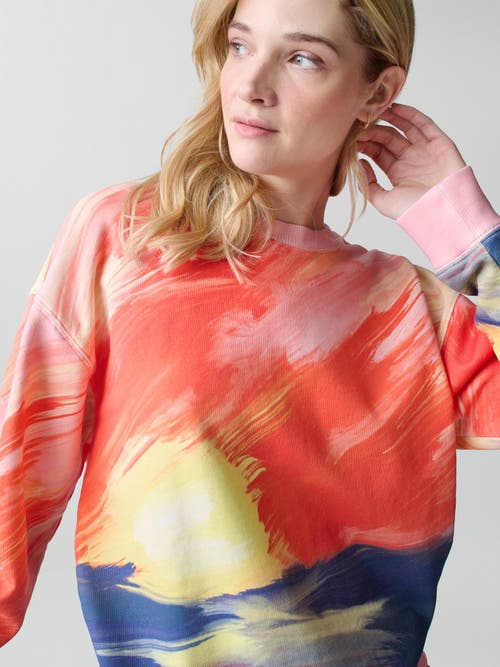 Lingua Franca Sunset Sweatshirt In Sunset Print